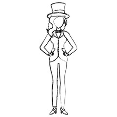 Beautiful magician woman cartoon icon vector illustrationgraphic design