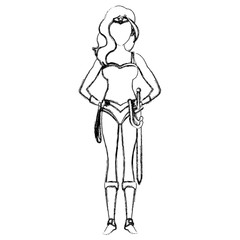 Fototapeta na wymiar Beautiful woman medieval warrior icon vector illustrationgraphic design