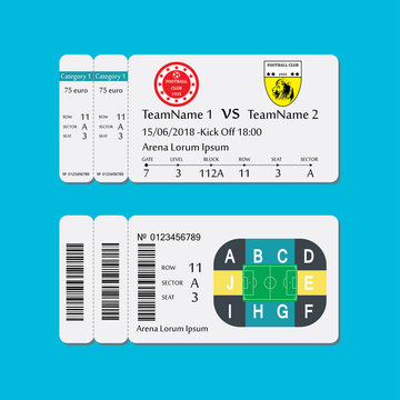 Soccer or football ticket template,