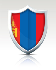 Shield with Flag of Mongolia