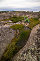 Fototapeta na wymiar Camping an der Südküste von Noregen