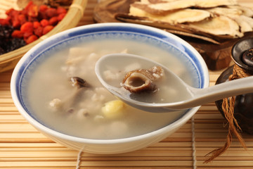 Four flavor herb soup  is a popular food in Taiwan   