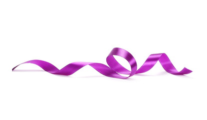 Purple ribbon isolated on white background