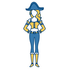 Beautiful woman pirate cartoon icon vector illustrationgraphic design