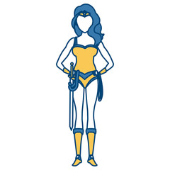 Beautiful woman medieval warrior icon vector illustrationgraphic design