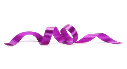 Purple ribbon isolated on white background
