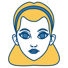 Obraz na płótnie Canvas Beautiful woman face cartoon icon vector illustrationgraphic design