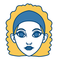Beautiful woman face cartoon icon vector illustrationgraphic design