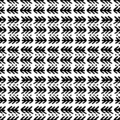 Black and White Seamless Ethnic Pattern. Vintage, Grunge, Abstract Tribal Background for Textile Design, Wallpaper, Surface Textures, Wrapping Paper