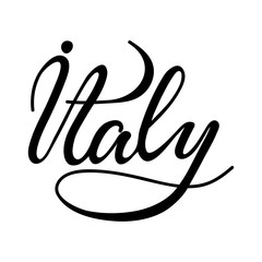 Lettering Italy. Vector illustration.
