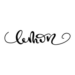 Lettering Lemon. Vector illustration.