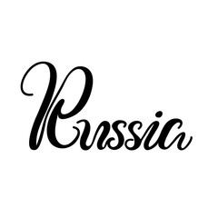 Lettering Russia. Vector illustration.