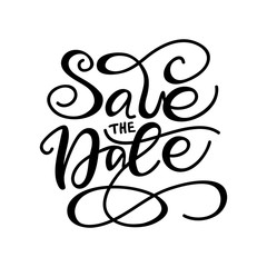 Lettering Save the date. Vector illustration.