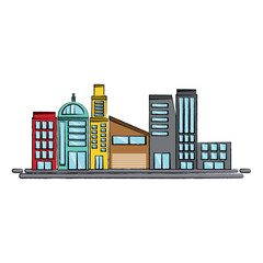 Obraz premium City buildings design