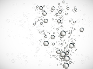 Water bubble rising on clear background. 