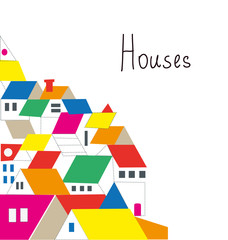 Houses background for estate stationery, vector graphic illustration