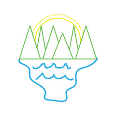 cartoon mountains landscape