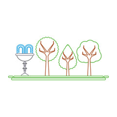 park with decorative water fountain