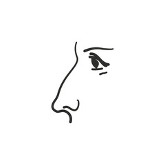 Nose vector icon.