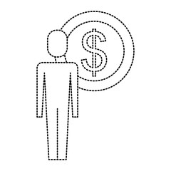 businessman dollar coin money symbol vector illustration