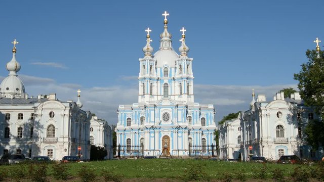 The Smolny Cathedral in the summer sunny day - St. Petersburg, Russia