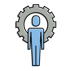 businessman work solution success gear vector illustration