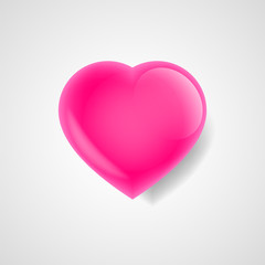 pink heart on grey background