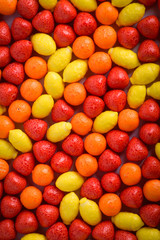  Colorful background of assorted Gumballs isolated over white background