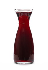Bottle, flask of red wine, isolated on white background
