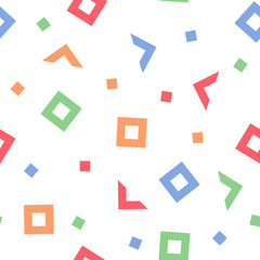 Geometric seamless abstract geometric pattern in retro memphis style.