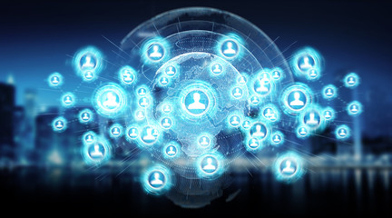 Social media digital interface background 3D rendering