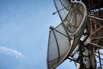 Telecommunications antenna for radio, television and telephone with blue sky