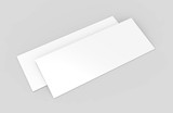 Mock up template blank empty gift voucher card on the grey background. For graphic design or presentation, 3D rendering illustration.