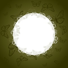 Silhouettes of white butterflies