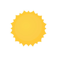 Yellow sun badge design illustration on white background