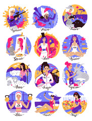 Collection of Zodiac signs illustrations