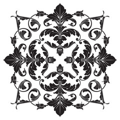 Classical baroque ornament vector 