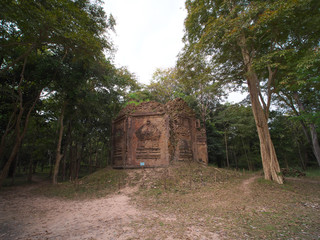 Kampong Thom,Cambodia-December 21, 2017: Sambor Prei Kuk is an archaeological site in Cambodia. It dates from the 7th century.