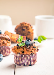 Carrot muffins with blueberrie