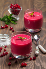 cranberry mousse with semolina