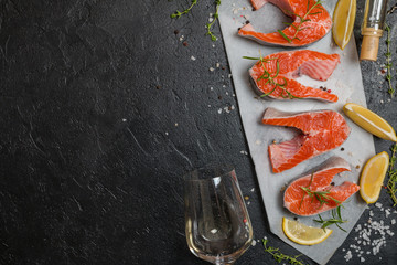 Steak of fresh salmon