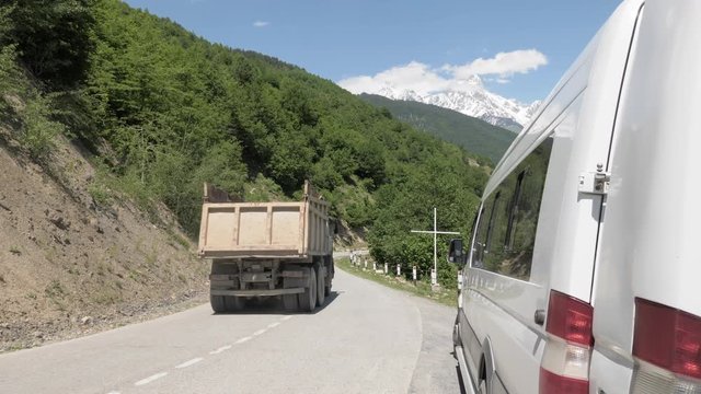 Truck in the mountains - mt. Ushba, Georgia