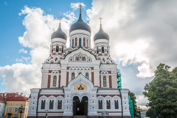 Fototapeta na wymiar The Orthodox church in Tallinn Estonia