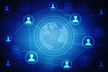 2d illustration Business Network 