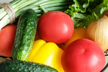 Fresh vegetables. Close-up. Selective focus.