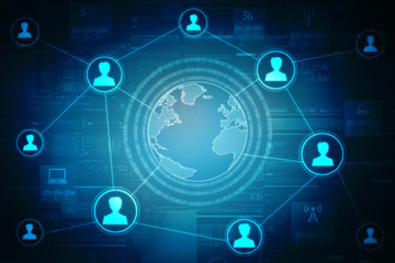 2d illustration Business Network 