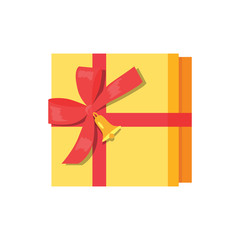 Gift Box Present Wrapped Package Icon Top Vector