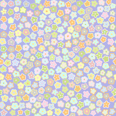 Vector floral pattern in doodle style with flowers. Can be used for textile, website background, book cover, packaging.