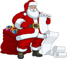 Santa Claus with a bag of gifts
