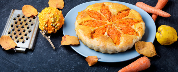 Autumnal vegetable pie